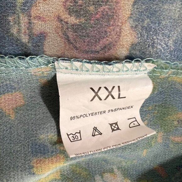 Sheer Coverup Abstract Artsy Vacation Colorful Abstract Art To Wear Swim 2X - Picture 6 of 10